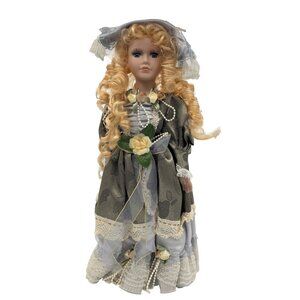 Cathay Collection Porcelain Doll Rebecca  Blonde Hair & Victorian Dress